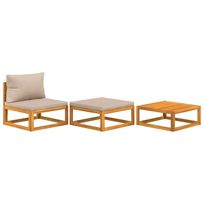 Set mobilier de grădină cu perne, 3 piese, lemn masiv acacia - WALTI WALTI