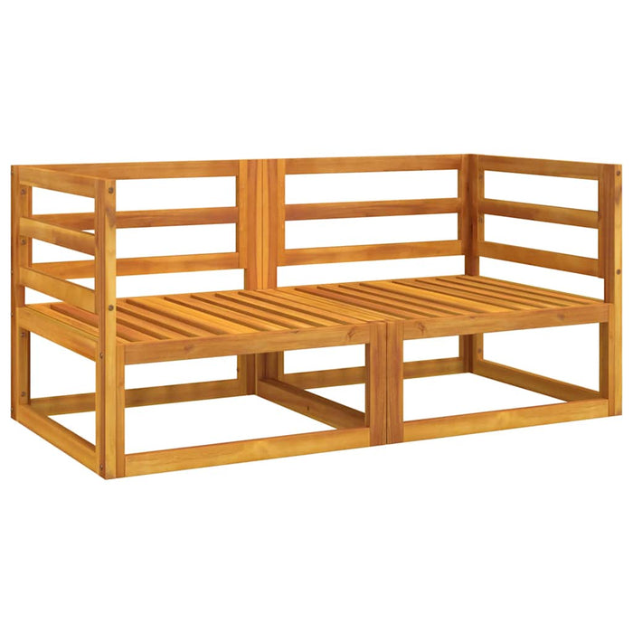 Canapele colț modulare, 2 buc, perne gri deschis, lemn acacia - WALTI WALTI