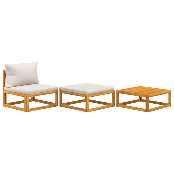 Set mobilier de grădină cu perne, 3 piese, lemn masiv acacia - WALTI WALTI