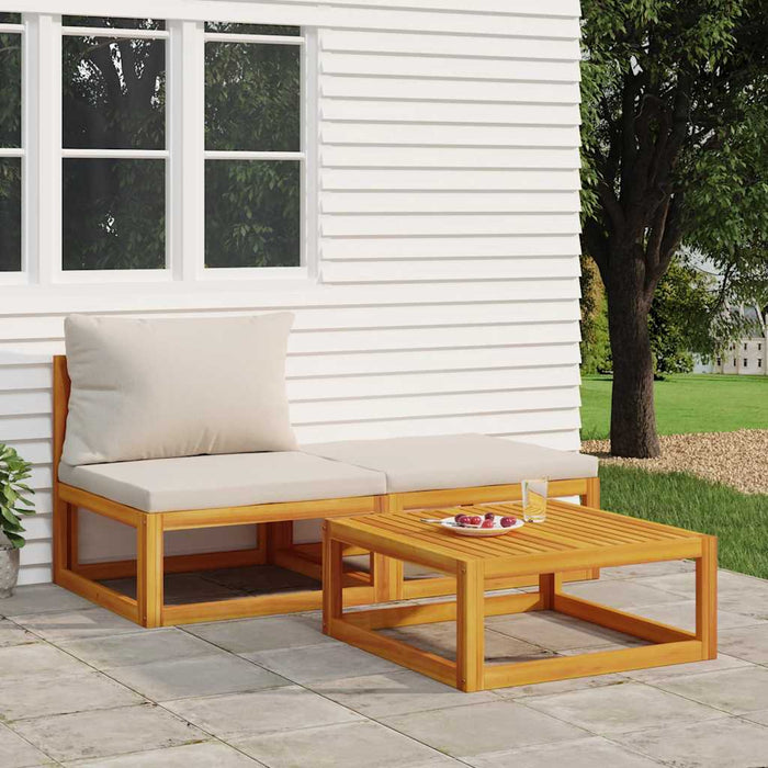 Set mobilier de grădină cu perne, 3 piese, lemn masiv acacia - WALTI WALTI