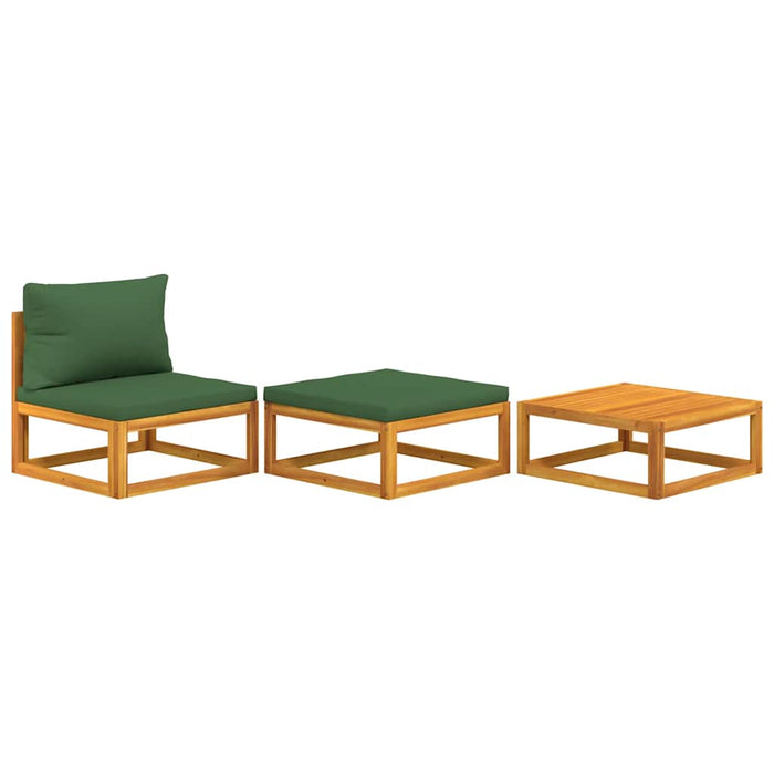 Set mobilier de grădină cu perne, 3 piese, lemn masiv acacia WALTI