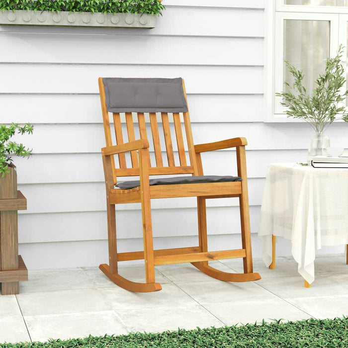 Scaun balansoar cu perne, lemn masiv de acacia WALTI