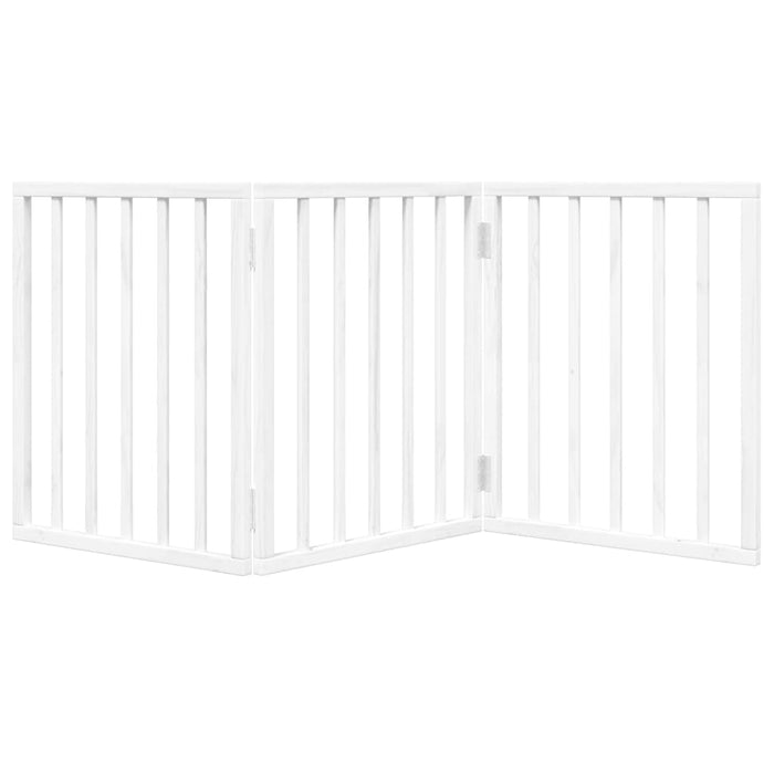 Poartă pentru câini pliabilă, 3 panouri, alb, 150 cm, lemn plop - WALTI WALTI