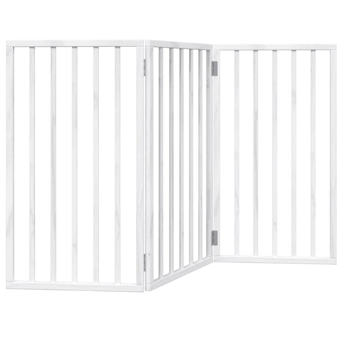 Poartă de acces pentru câini pliabilă, 3 panouri, albă, 150 cm, lemn de plop WALTI