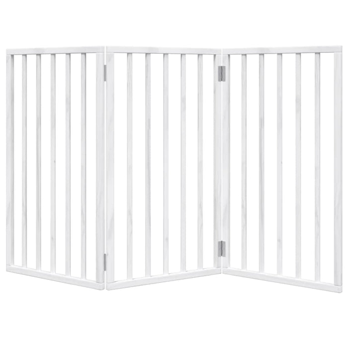Poartă de acces pentru câini pliabilă, 3 panouri, albă, 150 cm, lemn de plop WALTI