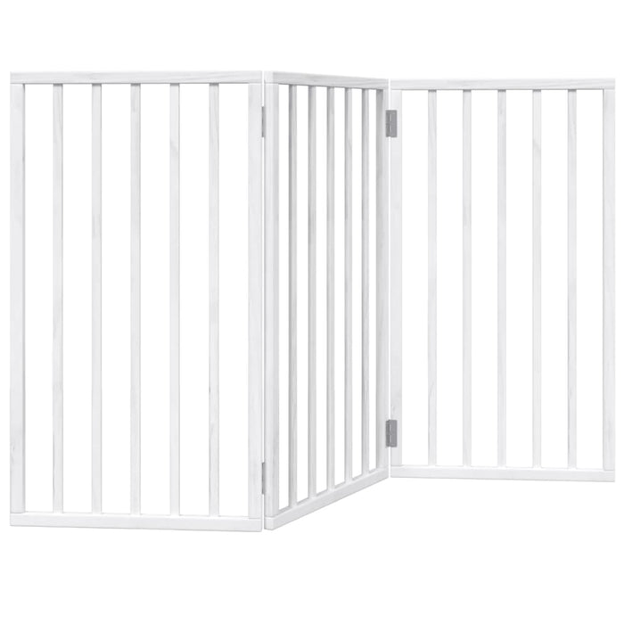 Poartă de acces pentru câini pliabilă, 3 panouri, albă, 150 cm, lemn de plop WALTI