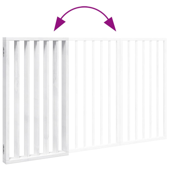 Poartă de acces pentru câini pliabilă, 3 panouri, albă, 150 cm, lemn de plop WALTI