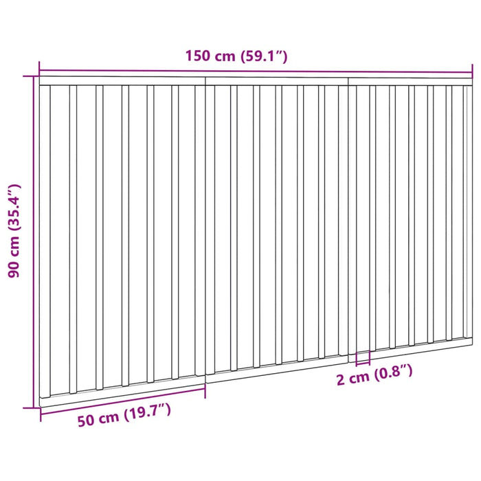 Poartă de acces pentru câini pliabilă, 3 panouri, albă, 150 cm, lemn de plop WALTI