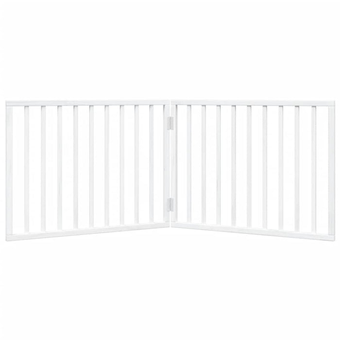 Poartă de acces pentru câini pliabilă, 2 panouri, albă, 160 cm, lemn de plop WALTI