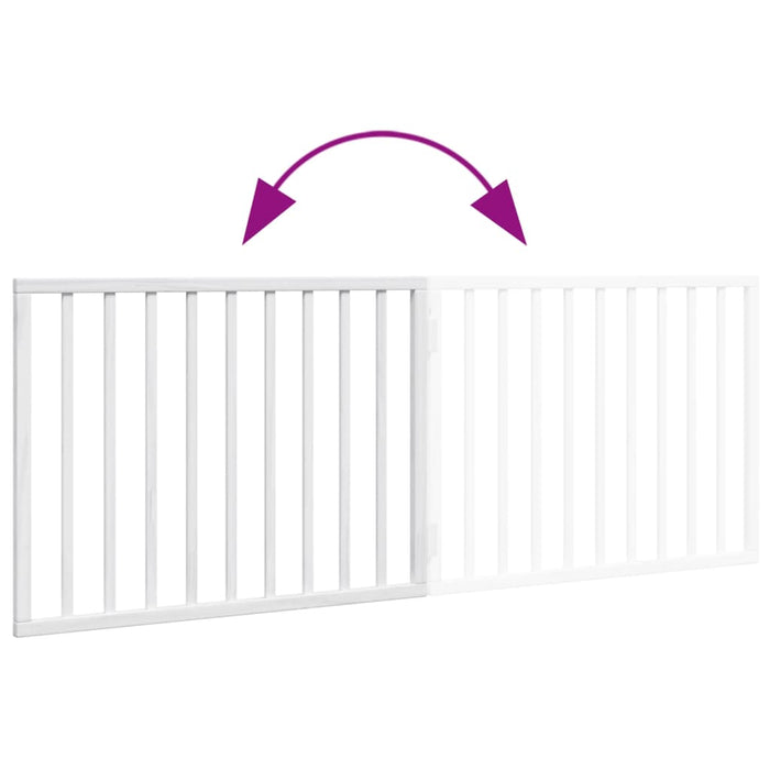 Poartă de acces pentru câini pliabilă, 2 panouri, albă, 160 cm, lemn de plop WALTI