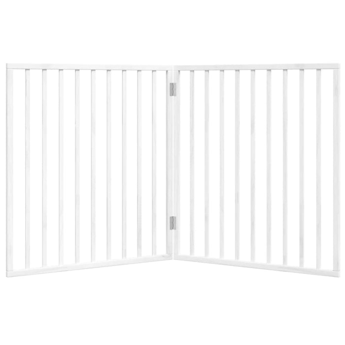 Poartă de acces pentru câini pliabilă, 2 panouri, albă, 160 cm, lemn de plop WALTI