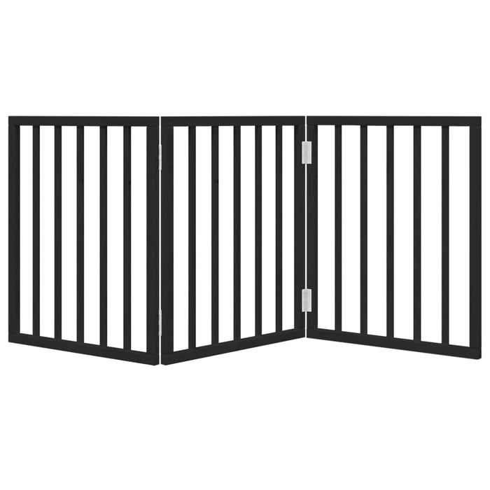 Poartă pentru câini pliabilă 3 panouri negru, 150 cm, lemn plop - WALTI WALTI