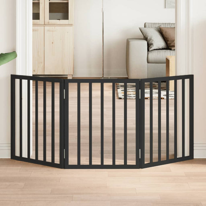 Poartă pentru câini pliabilă 3 panouri negru, 150 cm, lemn plop - WALTI WALTI
