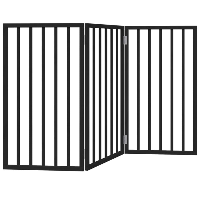 Poartă pentru câini pliabilă 3 panouri negru, 150 cm, lemn plop - WALTI WALTI