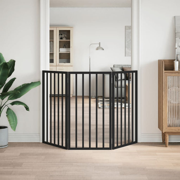 Poartă pentru câini pliabilă 3 panouri negru, 150 cm, lemn plop - WALTI WALTI