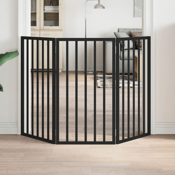 Poartă pentru câini pliabilă 3 panouri negru, 150 cm, lemn plop - WALTI WALTI
