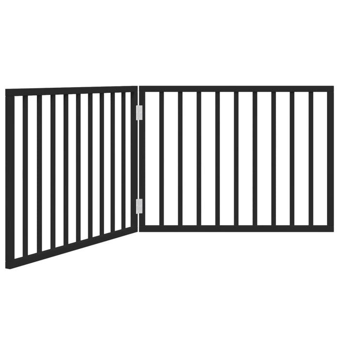 Poartă de acces pentru câini pliabilă, 2 panouri, neagră, 160 cm, lemn de plop - WALTI WALTI