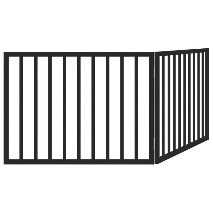 Poartă de acces pentru câini pliabilă, 2 panouri, neagră, 160 cm, lemn de plop - WALTI WALTI
