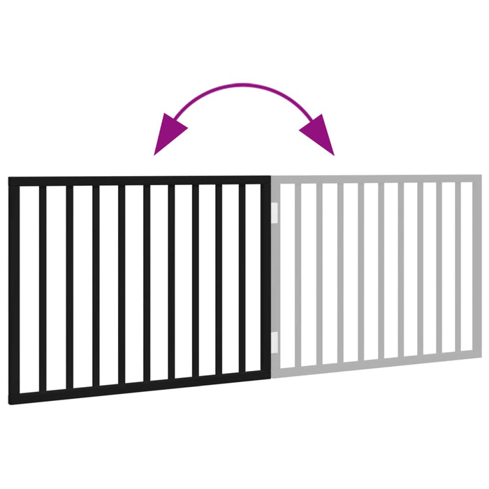 Poartă de acces pentru câini pliabilă, 2 panouri, neagră, 160 cm, lemn de plop - WALTI WALTI