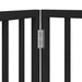 Poartă câini pliabilă cu ușă 4 panouri negru, 320 cm, lemn plop - WALTI WALTI