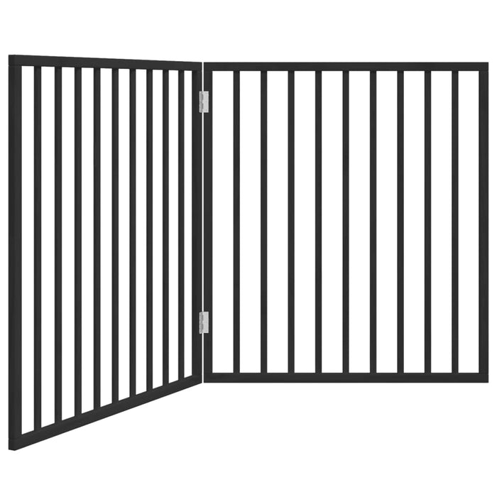 Poartă de acces pentru câini pliabilă, 2 panouri, neagră, 160 cm, lemn de plop WALTI