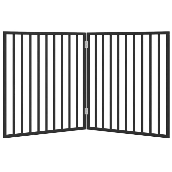 Poartă de acces pentru câini pliabilă, 2 panouri, neagră, 160 cm, lemn de plop WALTI
