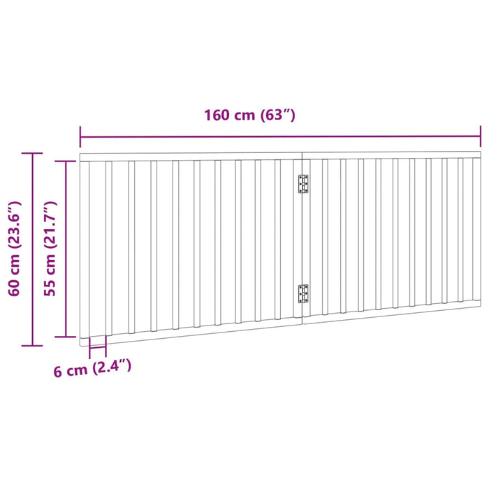 Poartă pentru câini pliabilă 2 panouri maro, 160 cm, lemn plop - WALTI WALTI