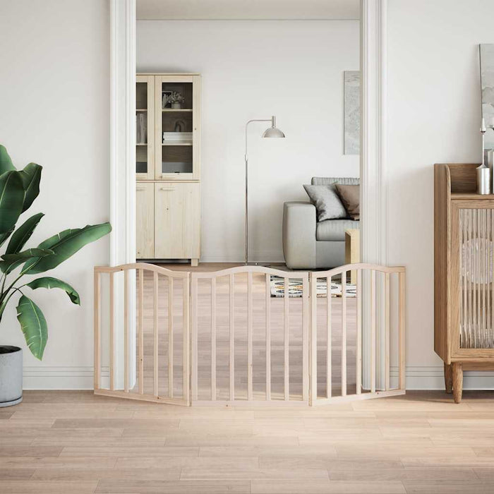 Poartă pentru câini pliabilă, 3 panouri, 150 cm, lemn de plop - WALTI WALTI