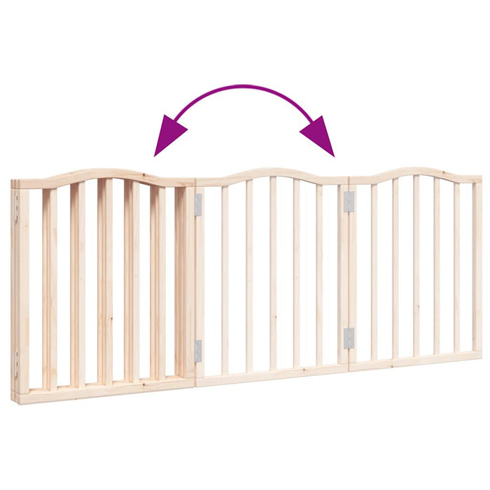 Poartă pentru câini pliabilă, 3 panouri, 150 cm, lemn de plop - WALTI WALTI