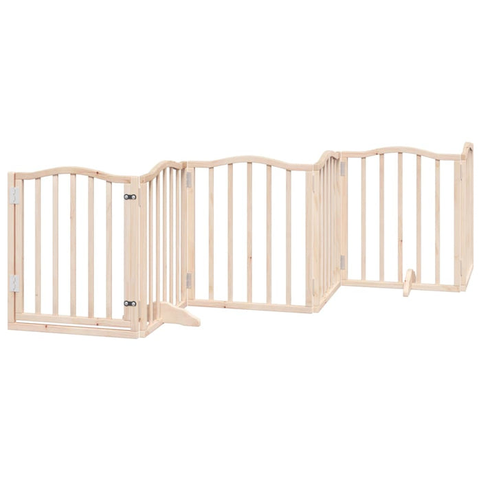 Poartă de câini pliabilă cu ușă, 6 panouri, 300 cm, lemn plop - WALTI WALTI