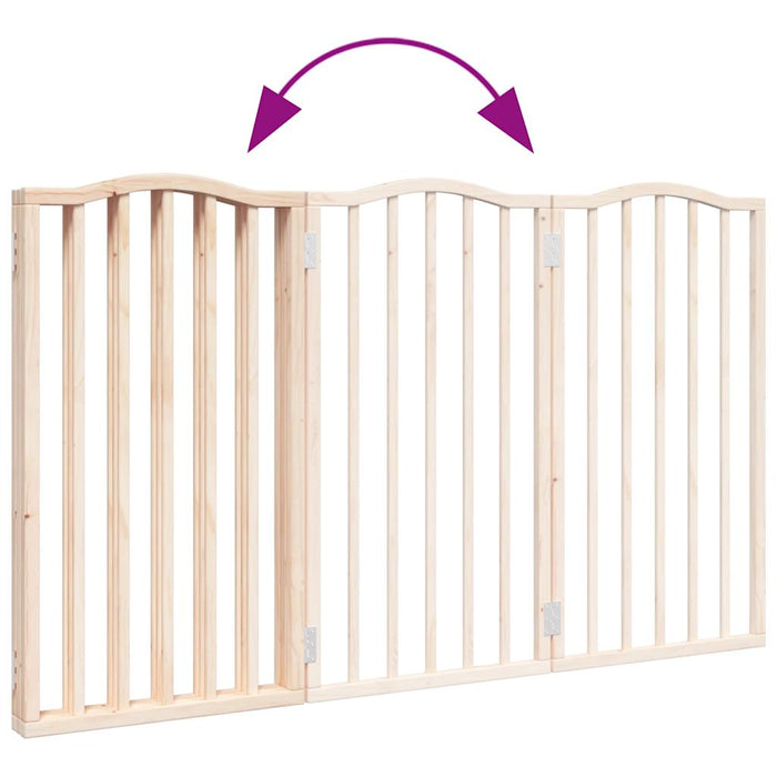 Poartă pentru câini pliabilă, 3 panouri, 150 cm, lemn de plop - WALTI WALTI