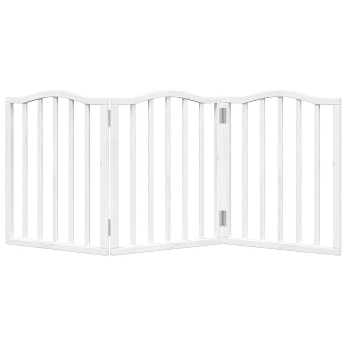 Poartă pentru câini pliabilă, 3 panouri, alb, 150 cm, lemn plop - WALTI WALTI