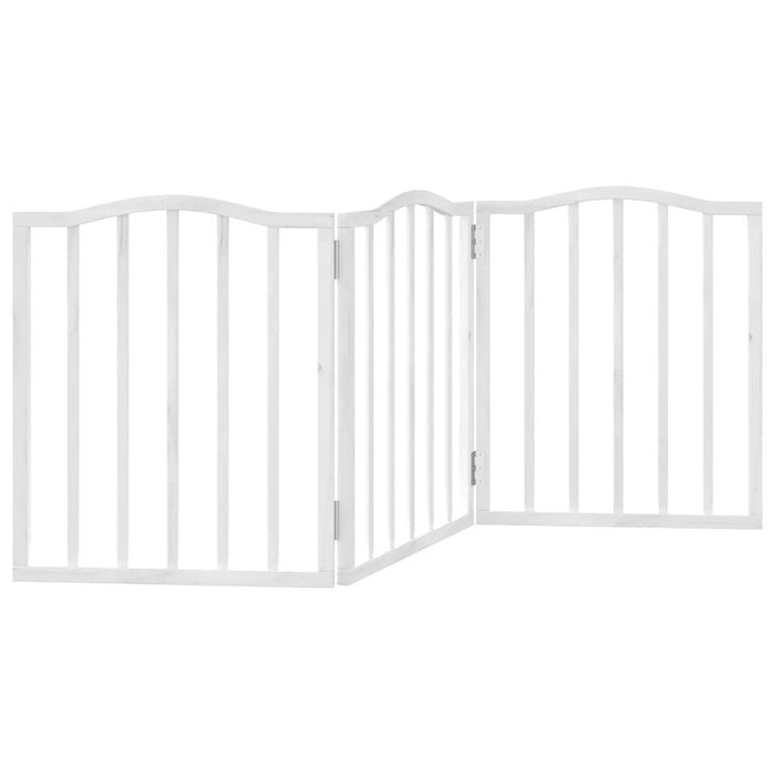 Poartă pentru câini pliabilă, 3 panouri, alb, 150 cm, lemn plop - WALTI WALTI