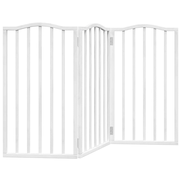 Poartă pentru câini pliabilă, 3 panouri, alb, 150 cm, lemn plop - WALTI WALTI