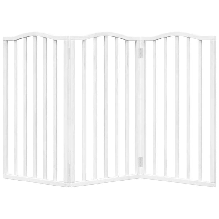 Poartă pentru câini pliabilă, 3 panouri, alb, 150 cm, lemn plop - WALTI WALTI
