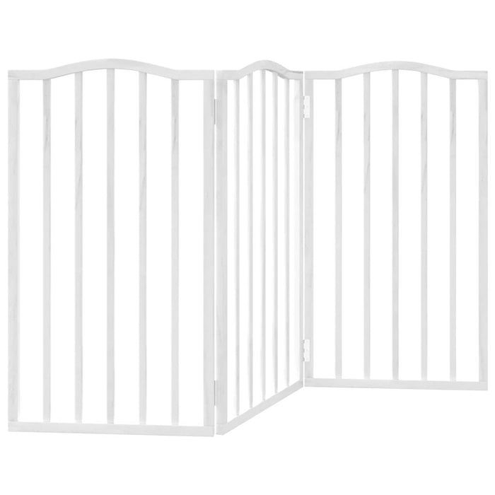 Poartă pentru câini pliabilă, 3 panouri, alb, 150 cm, lemn plop - WALTI WALTI