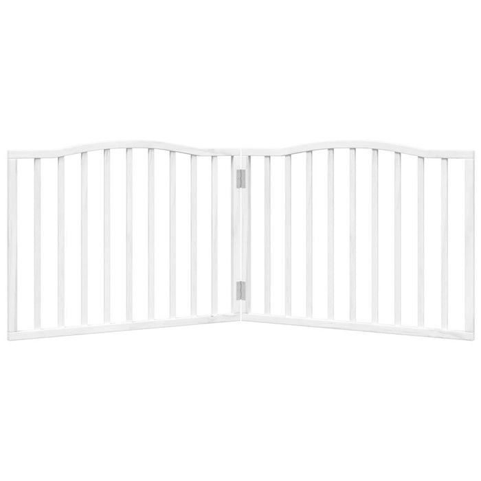 Poartă pentru câini pliabilă, 2 panouri, alb, 160 cm, lemn plop WALTI