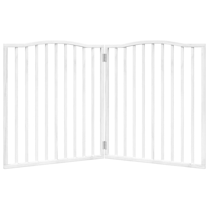 Poartă pentru câini pliabilă, 2 panouri, alb, 160 cm, lemn plop - WALTI WALTI