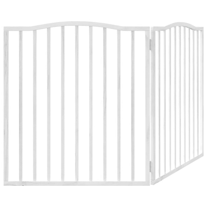 Poartă pentru câini pliabilă, 2 panouri, alb, 160 cm, lemn plop - WALTI WALTI
