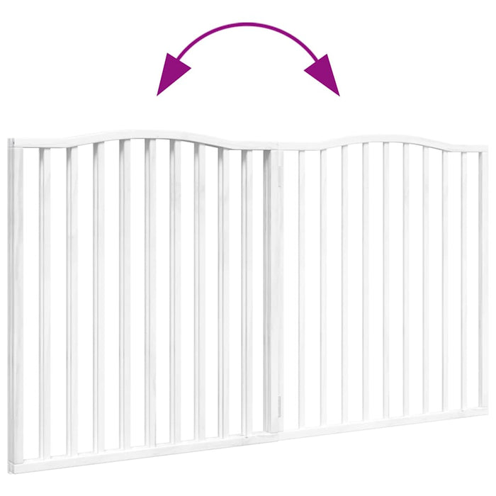 Poartă pentru câini pliabilă, 2 panouri, alb, 160 cm, lemn plop - WALTI WALTI