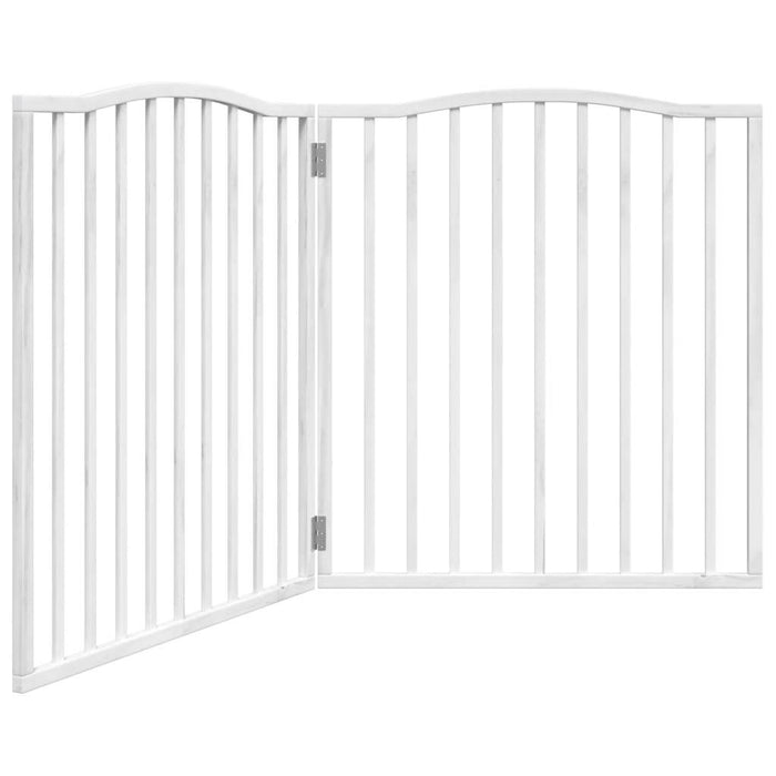 Poartă câini pliabilă cu ușă, 4 panouri, alb, 320 cm, lemn plop - WALTI WALTI