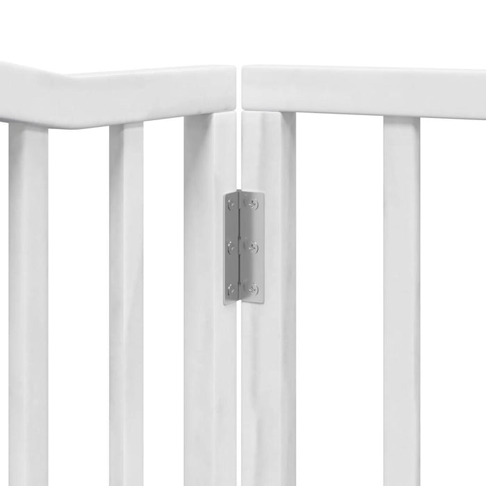 Poartă câini pliabilă cu ușă, 4 panouri, alb, 320 cm, lemn plop - WALTI WALTI
