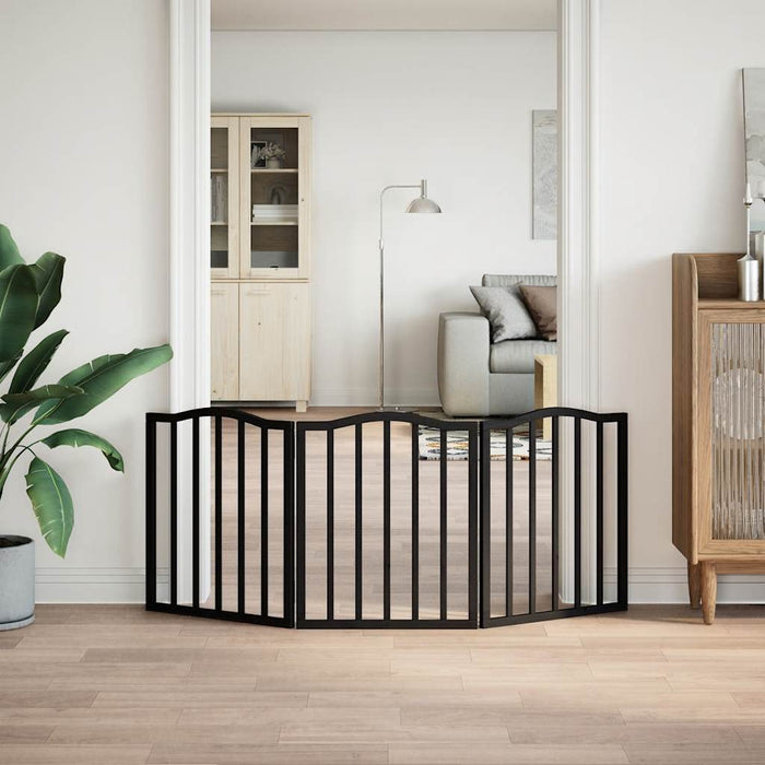 Poartă pentru câini pliabilă 3 panouri negru, 150 cm, lemn plop - WALTI WALTI