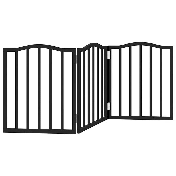 Poartă pentru câini pliabilă 3 panouri negru, 150 cm, lemn plop - WALTI WALTI