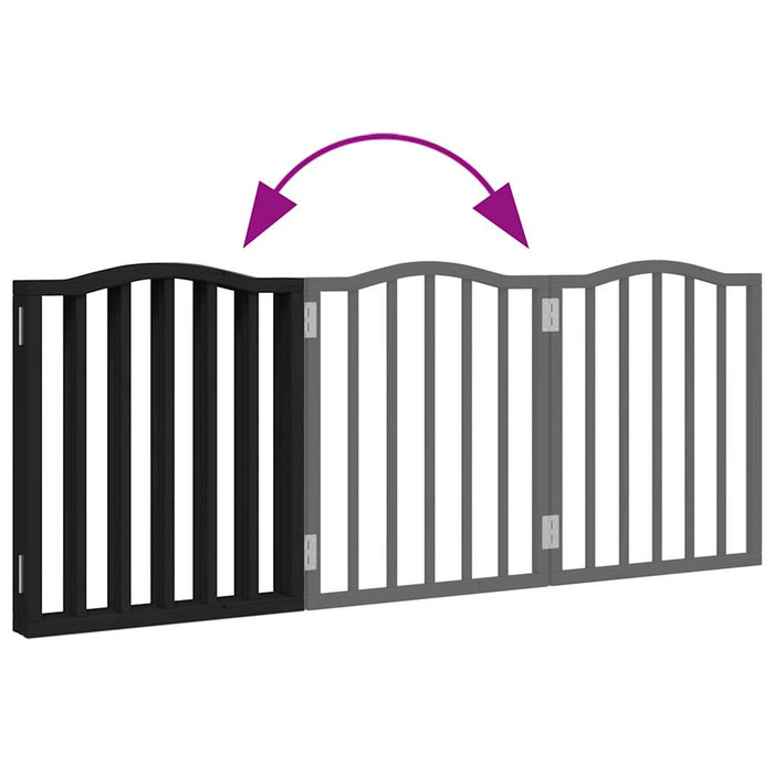 Poartă pentru câini pliabilă 3 panouri negru, 150 cm, lemn plop - WALTI WALTI