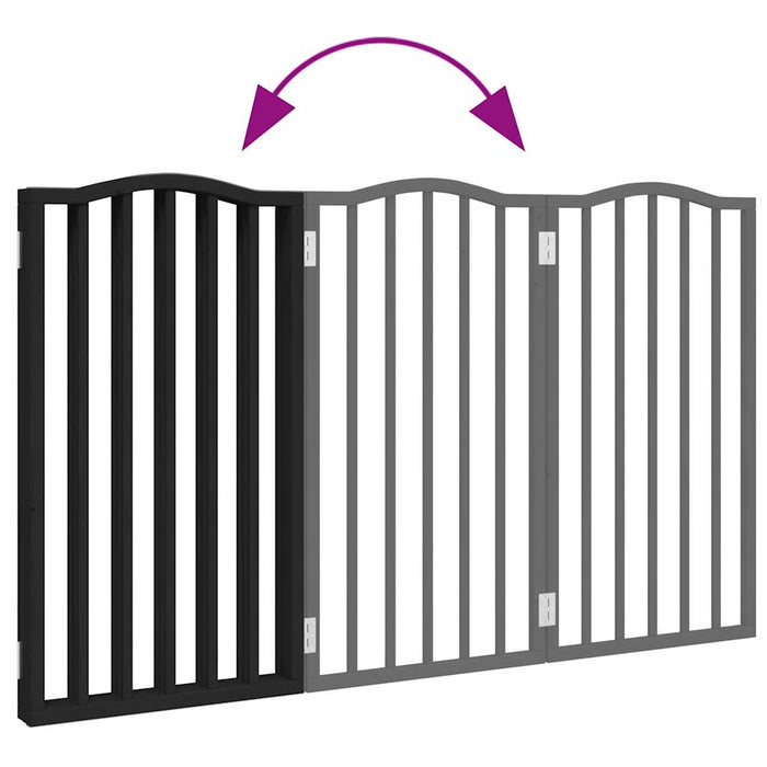 Poartă pentru câini pliabilă 3 panouri negru, 150 cm, lemn plop - WALTI WALTI