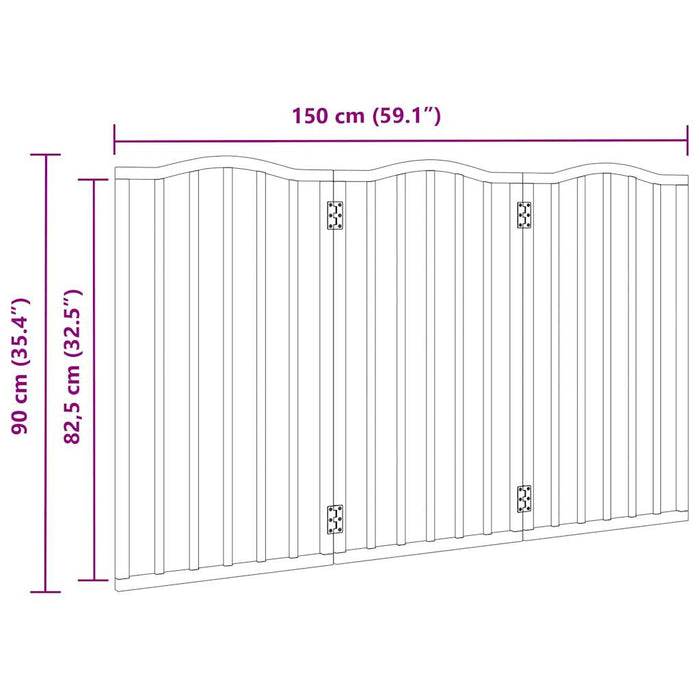 Poartă pentru câini pliabilă 3 panouri negru, 150 cm, lemn plop - WALTI WALTI