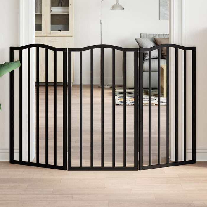 Poartă pentru câini pliabilă 3 panouri negru, 150 cm, lemn plop - WALTI WALTI