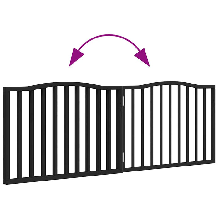 Poartă pentru câini pliabilă 2 panouri negru, 160 cm, lemn plop - WALTI WALTI