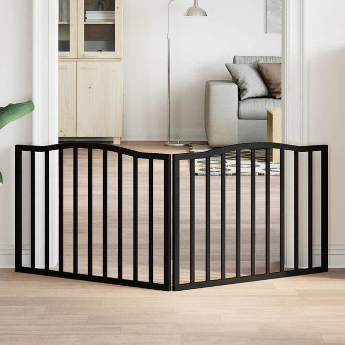 Poartă pentru câini pliabilă 2 panouri negru, 160 cm, lemn plop - WALTI WALTI